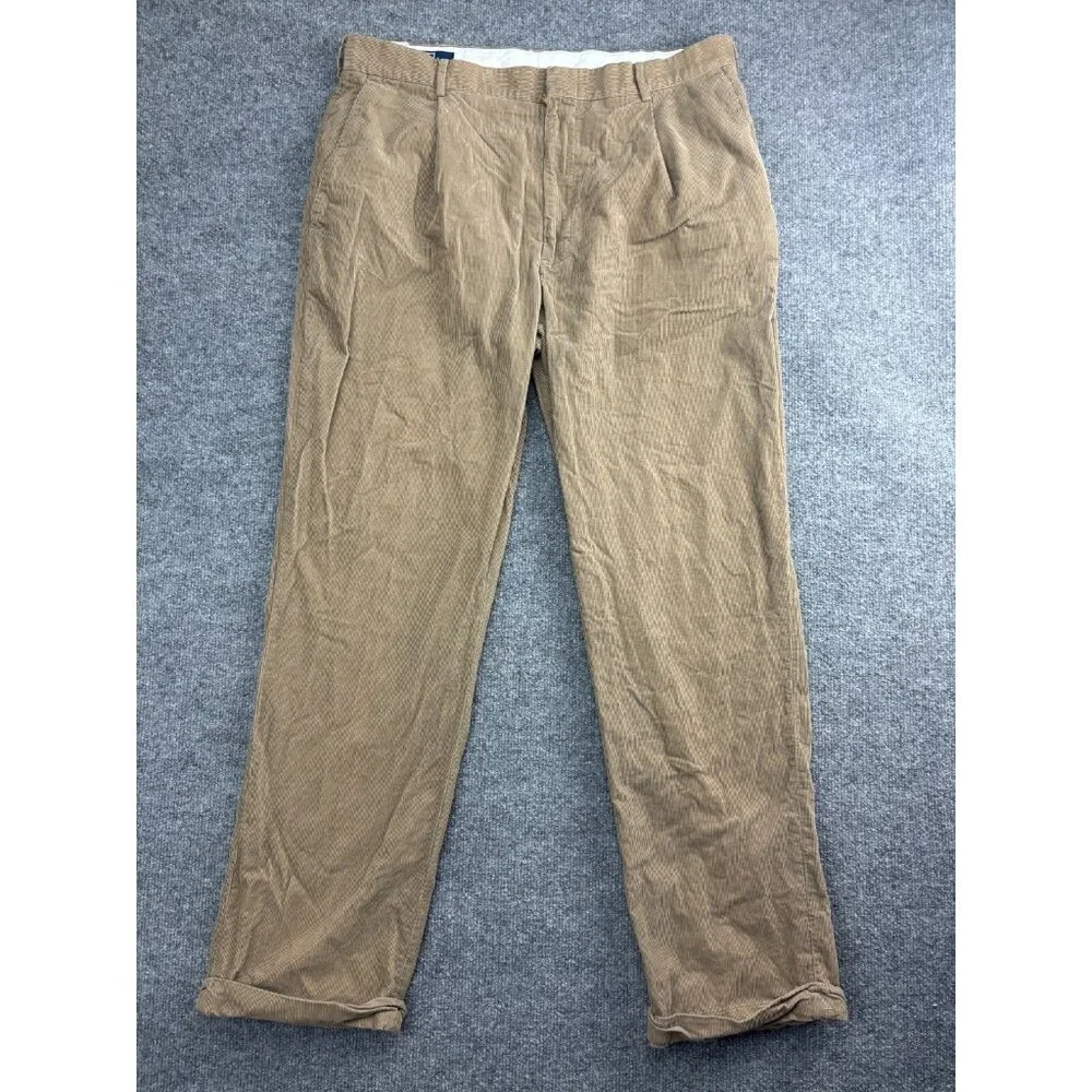 Polo Ralph Lauren Corduroy Pants Men's‎ W38 x L34 Brown Cotton Straight Leg Cuff